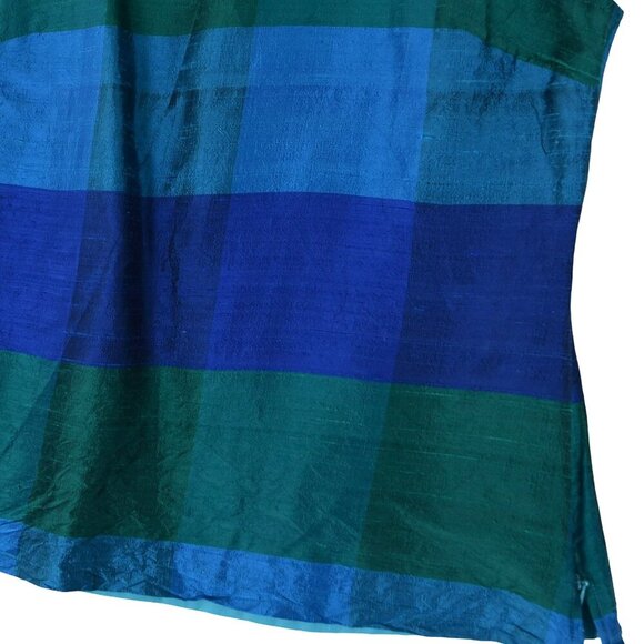 Talbots 100% Silk Tank Top 6 Jewel Tone Colorblock Preppy Mod Blouse - Picture 6 of 8